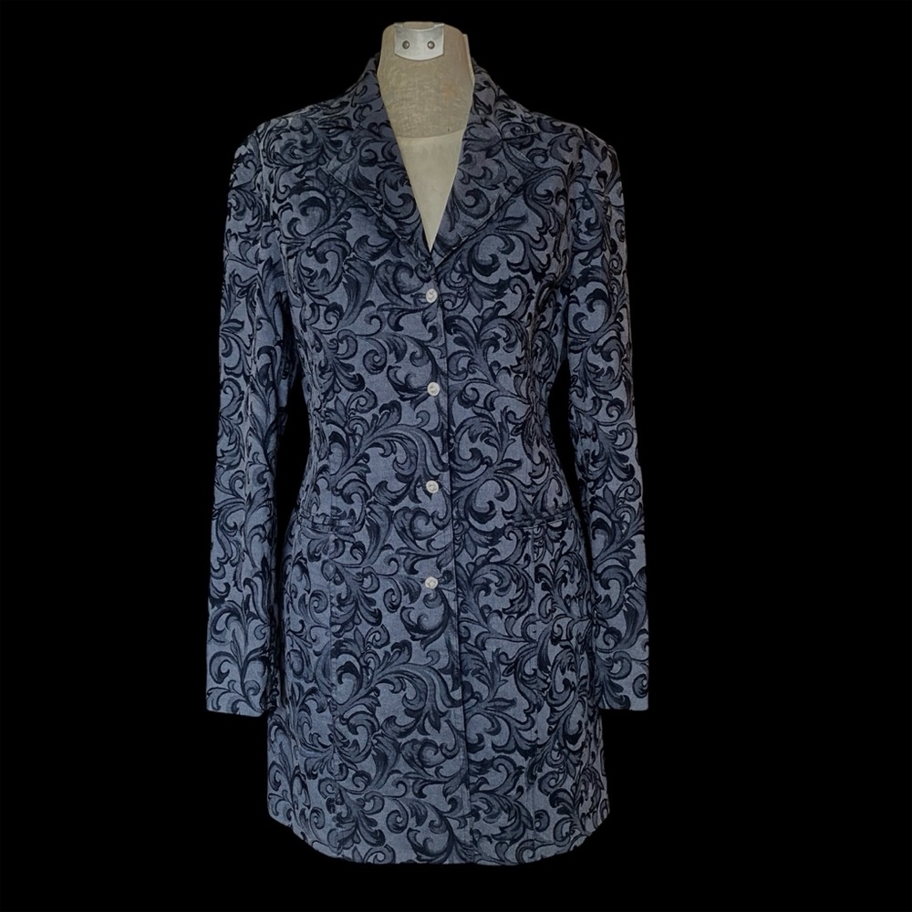 Elegant Christine Alexander Blue Jaquard Women's jacket